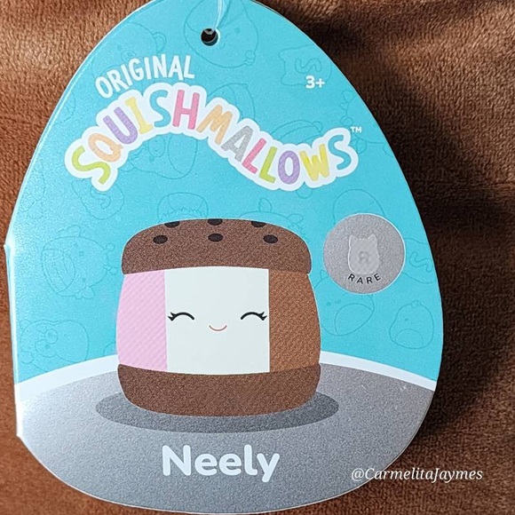 🩶 NEELY 🍦 RARE Neopolitan Ice Cream Sandwich Silver Tag Squishmallow BNWT ☆PC☆ - Picture 3 of 9